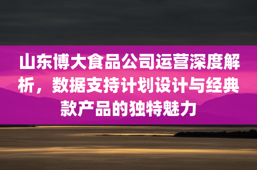 山东博大食品公司运营深度解析，数据支持计划设计与经典款产品的独特魅力