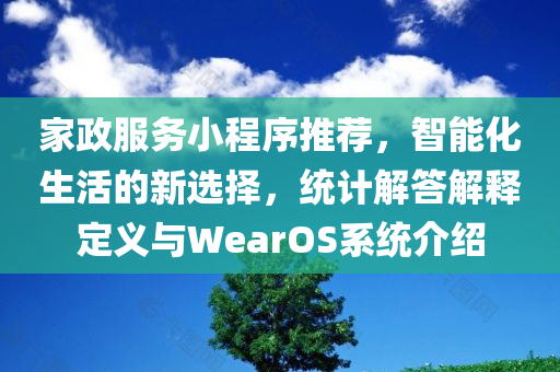 家政服务小程序推荐，智能化生活的新选择，统计解答解释定义与WearOS系统介绍