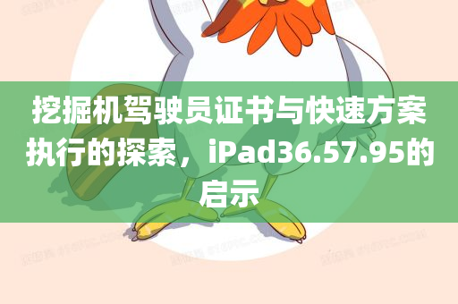 挖掘机驾驶员证书与快速方案执行的探索，iPad36.57.95的启示