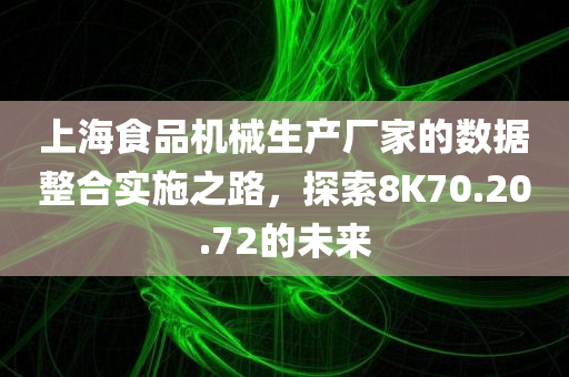 上海食品机械生产厂家的数据整合实施之路，探索8K70.20.72的未来