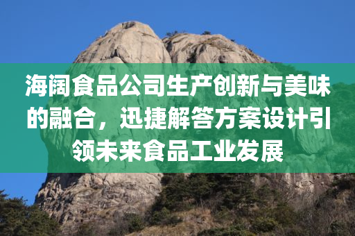 海阔食品公司生产创新与美味的融合，迅捷解答方案设计引领未来食品工业发展