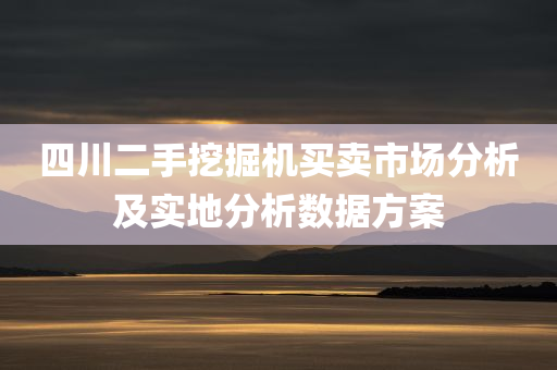 四川二手挖掘机买卖市场分析及实地分析数据方案