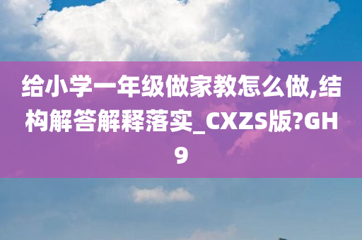 给小学一年级做家教怎么做,结构解答解释落实_CXZS版?GH9