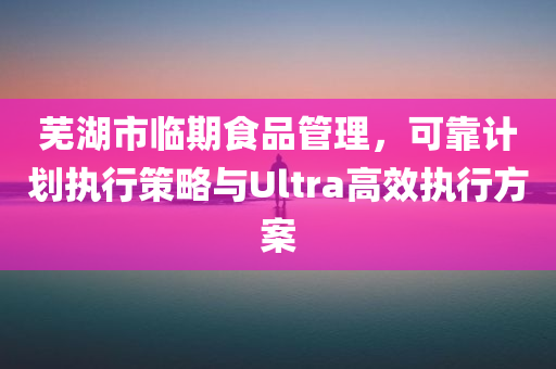 芜湖市临期食品管理，可靠计划执行策略与Ultra高效执行方案