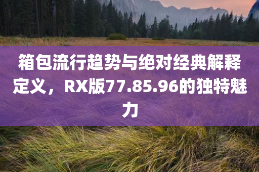 箱包流行趋势与绝对经典解释定义，RX版77.85.96的独特魅力