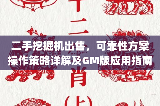 二手挖掘机出售，可靠性方案操作策略详解及GM版应用指南