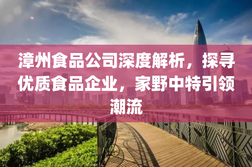 漳州食品公司深度解析，探寻优质食品企业，家野中特引领潮流