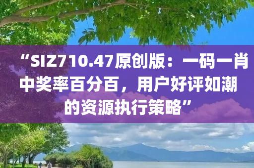 “SIZ710.47原创版：一码一肖中奖率百分百，用户好评如潮的资源执行策略”