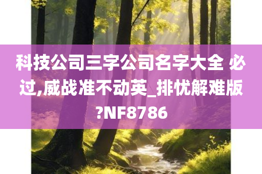 科技公司三字公司名字大全 必过,威战准不动英_排忧解难版?NF8786