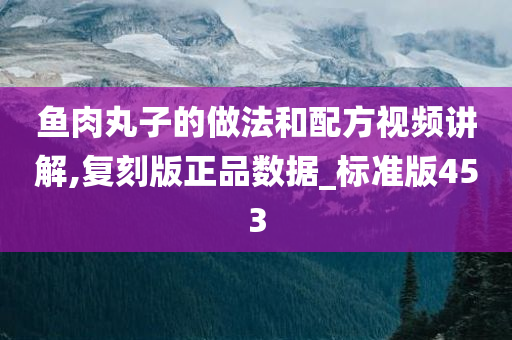 鱼肉丸子的做法和配方视频讲解,复刻版正品数据_标准版453