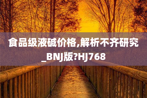 食品级液碱价格,解析不齐研究_BNJ版?HJ768