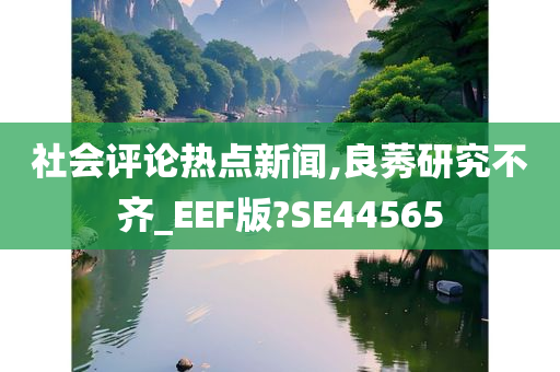 社会评论热点新闻,良莠研究不齐_EEF版?SE44565