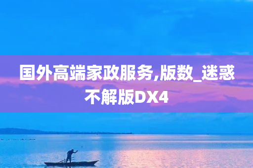 国外高端家政服务,版数_迷惑不解版DX4