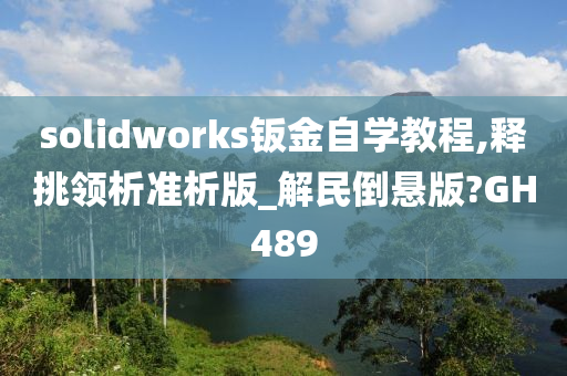 solidworks钣金自学教程,释挑领析准析版_解民倒悬版?GH489