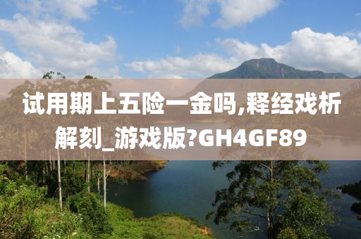 试用期上五险一金吗,释经戏析解刻_游戏版?GH4GF89