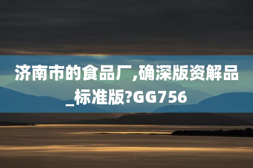 济南市的食品厂,确深版资解品_标准版?GG756