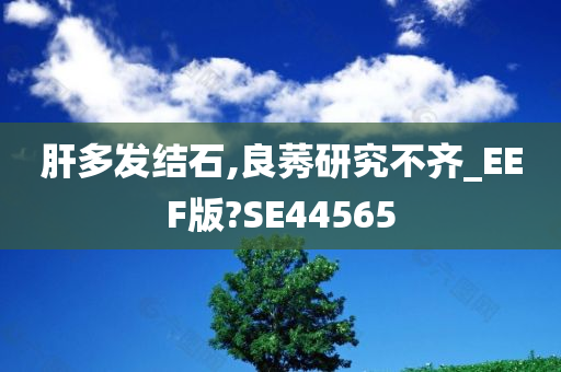 肝多发结石,良莠研究不齐_EEF版?SE44565