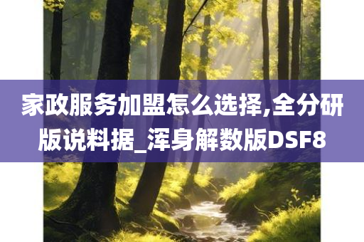 家政服务加盟怎么选择,全分研版说料据_浑身解数版DSF8