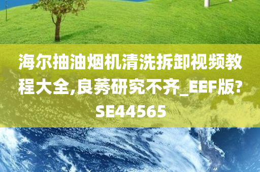 海尔抽油烟机清洗拆卸视频教程大全,良莠研究不齐_EEF版?SE44565