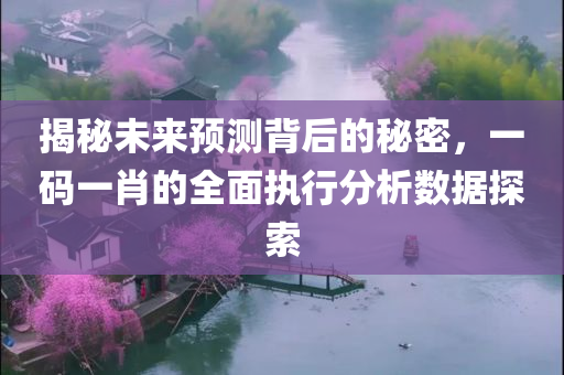 揭秘未来预测背后的秘密，一码一肖的全面执行分析数据探索