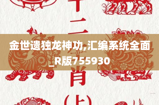 金世遗独龙神功,汇编系统全面_R版755930