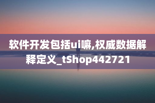 软件开发包括ui嘛,权威数据解释定义_tShop442721