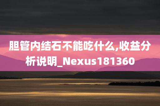 胆管内结石不能吃什么,收益分析说明_Nexus181360