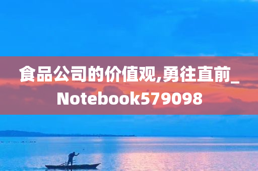 食品公司的价值观,勇往直前_Notebook579098