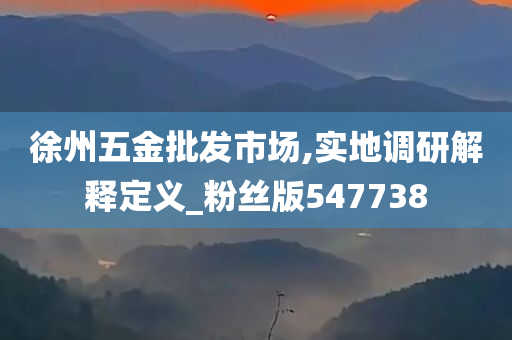 徐州五金批发市场,实地调研解释定义_粉丝版547738