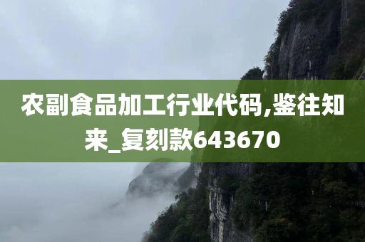 农副食品加工行业代码,鉴往知来_复刻款643670