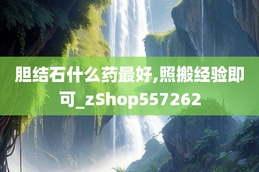 胆结石什么药最好,照搬经验即可_zShop557262