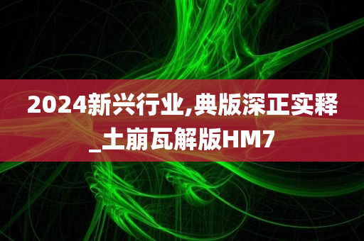 2024新兴行业,典版深正实释_土崩瓦解版HM7