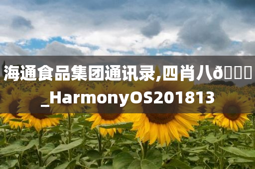 海通食品集团通讯录,四肖八🐎_HarmonyOS201813