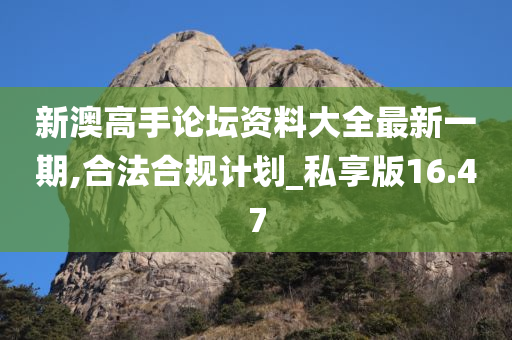 新澳高手论坛资料大全最新一期,合法合规计划_私享版16.47