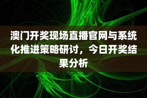 澳门开奖现场直播官网与系统化推进策略研讨，今日开奖结果分析