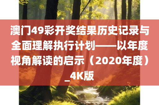 澳门49彩开奖结果历史记录与全面理解执行计划——以年度视角解读的启示（2020年度）_4K版