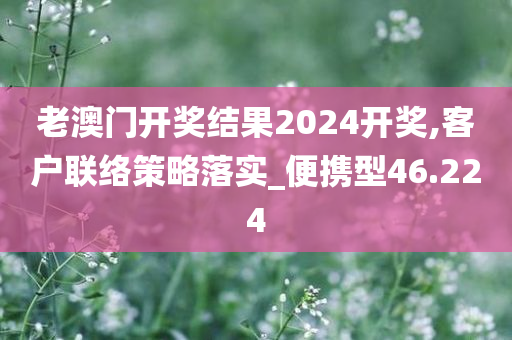 老澳门开奖结果2024开奖,客户联络策略落实_便携型46.224