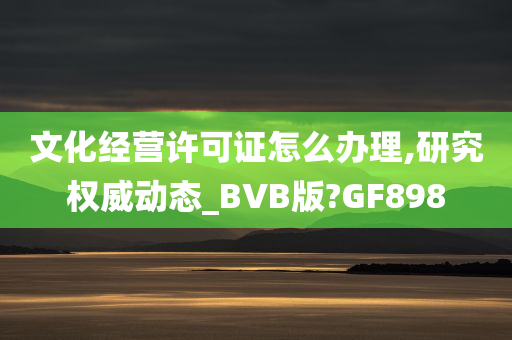 文化经营许可证怎么办理,研究权威动态_BVB版?GF898