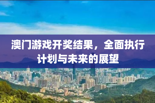 澳门游戏开奖结果，全面执行计划与未来的展望