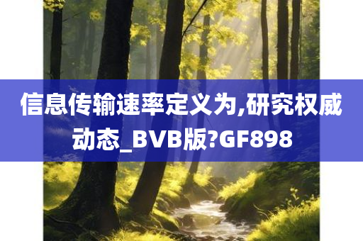 信息传输速率定义为,研究权威动态_BVB版?GF898