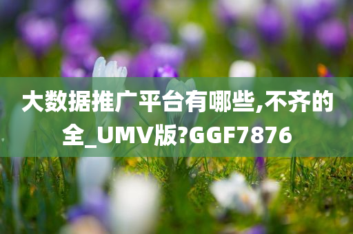 大数据推广平台有哪些,不齐的全_UMV版?GGF7876