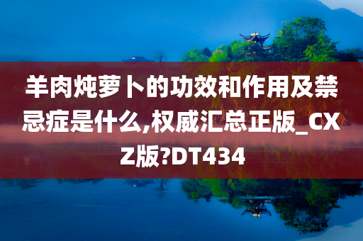 羊肉炖萝卜的功效和作用及禁忌症是什么,权威汇总正版_CXZ版?DT434