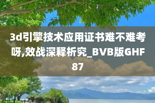 3d引擎技术应用证书难不难考呀,效战深释析究_BVB版GHF87