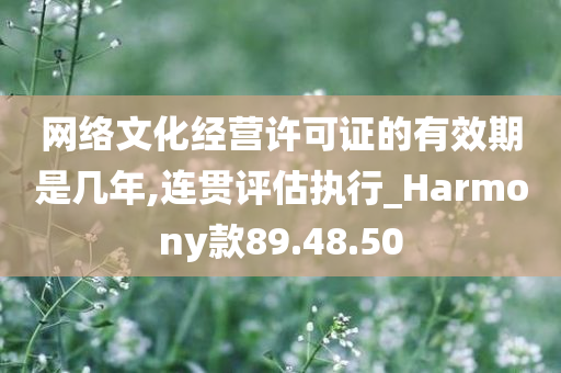 网络文化经营许可证的有效期是几年,连贯评估执行_Harmony款89.48.50