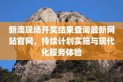 新澳现场开奖结果查询最新网站官网，持续计划实施与现代化服务体验