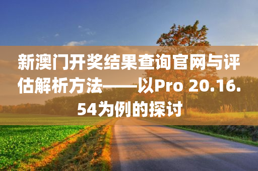 新澳门开奖结果查询官网与评估解析方法——以Pro 20.16.54为例的探讨