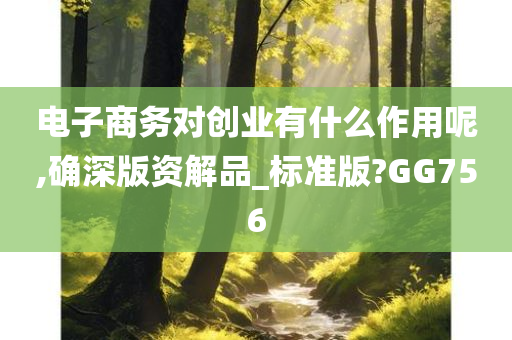 电子商务对创业有什么作用呢,确深版资解品_标准版?GG756