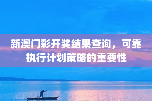 新澳门彩开奖结果查询，可靠执行计划策略的重要性