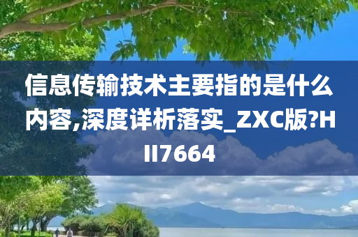 信息传输技术主要指的是什么内容,深度详析落实_ZXC版?HII7664