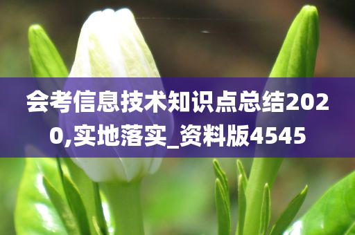 会考信息技术知识点总结2020,实地落实_资料版4545